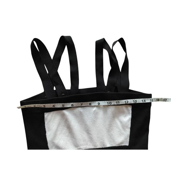 New Cache Women's Black White Y2K Knit Colorblock Tube Tank Top Size M - Picture 6 of 8